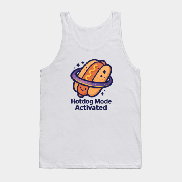 Hotdog Mode Activated – Cosmo Bites Kawaii Space Hotdog Design Tank Top by Anne Lee