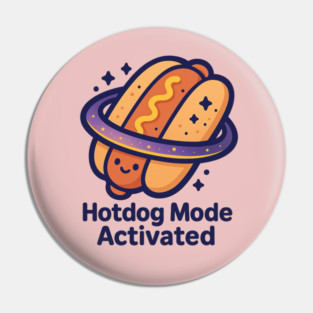 Hotdog Mode Activated – Cosmo Bites Kawaii Space Hotdog Design Pin