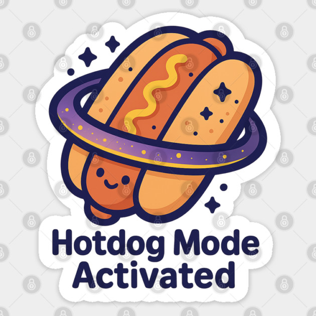 Hotdog Mode Activated – Cosmo Bites Kawaii Space Hotdog Design Sticker by Anne Lee