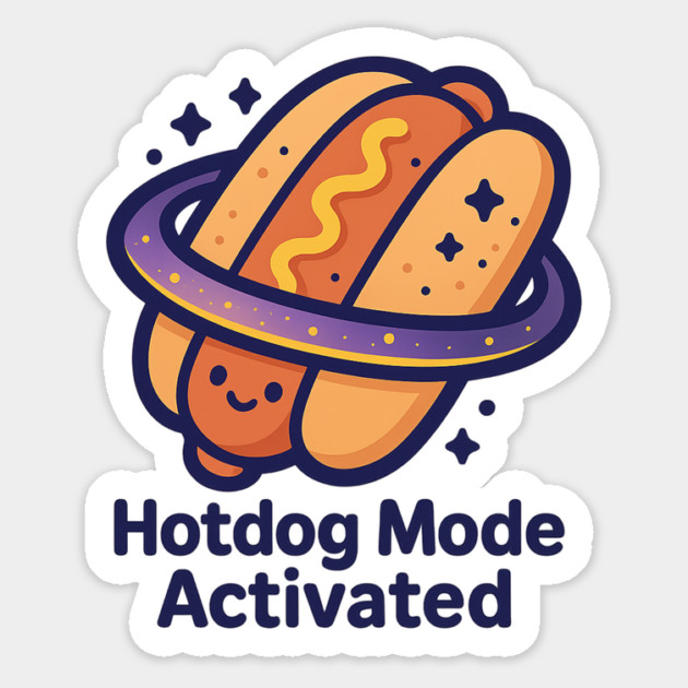 Hotdog Mode Activated – Cosmo Bites Kawaii Space Hotdog Design Magnet by Anne Lee