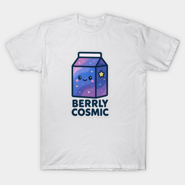 Berrly Cosmic – Cosmo Bites Kawaii Galaxy Milk Carton Design T-Shirt by Anne Lee