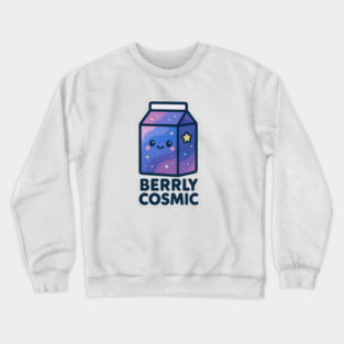 Berrly Cosmic – Cosmo Bites Kawaii Galaxy Milk Carton Design Crewneck Sweatshirt