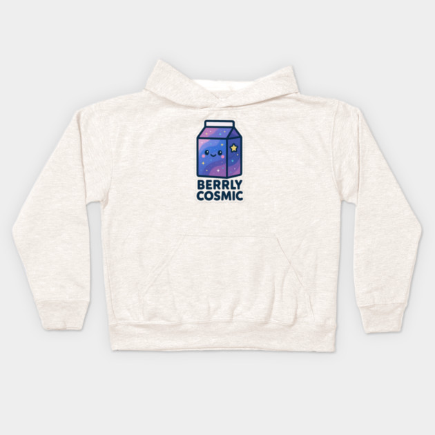 Berrly Cosmic – Cosmo Bites Kawaii Galaxy Milk Carton Design Kids Hoodie by Anne Lee