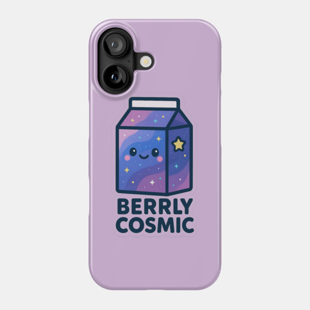 Berrly Cosmic – Cosmo Bites Kawaii Galaxy Milk Carton Design Phone Case by Anne Lee