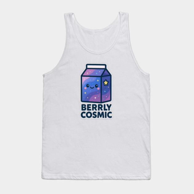 Berrly Cosmic – Cosmo Bites Kawaii Galaxy Milk Carton Design Tank Top by Anne Lee