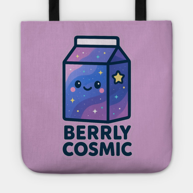 Berrly Cosmic – Cosmo Bites Kawaii Galaxy Milk Carton Design Tote by Anne Lee