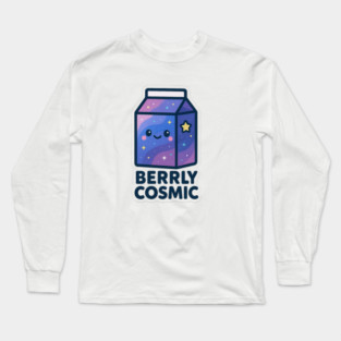 Berrly Cosmic – Cosmo Bites Kawaii Galaxy Milk Carton Design Long Sleeve T-Shirt