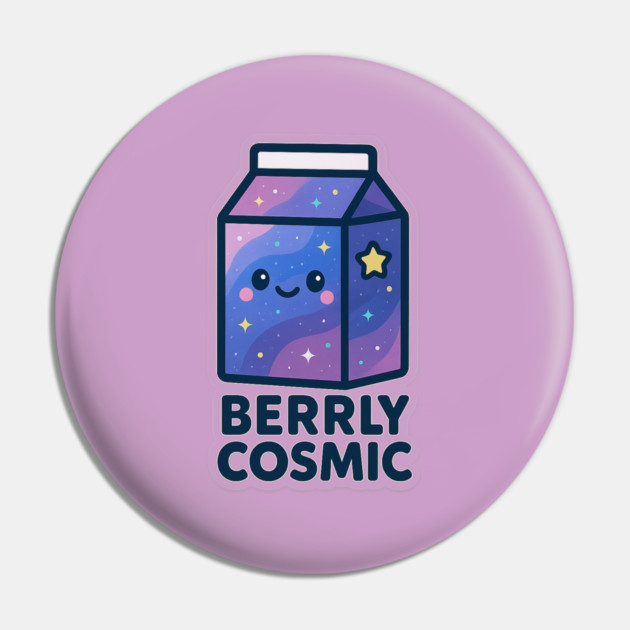 Berrly Cosmic – Cosmo Bites Kawaii Galaxy Milk Carton Design Pin by Anne Lee
