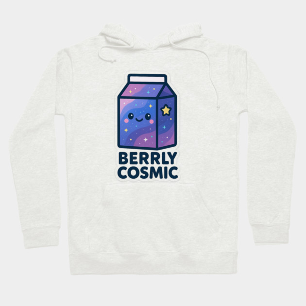 Berrly Cosmic – Cosmo Bites Kawaii Galaxy Milk Carton Design Hoodie by Anne Lee