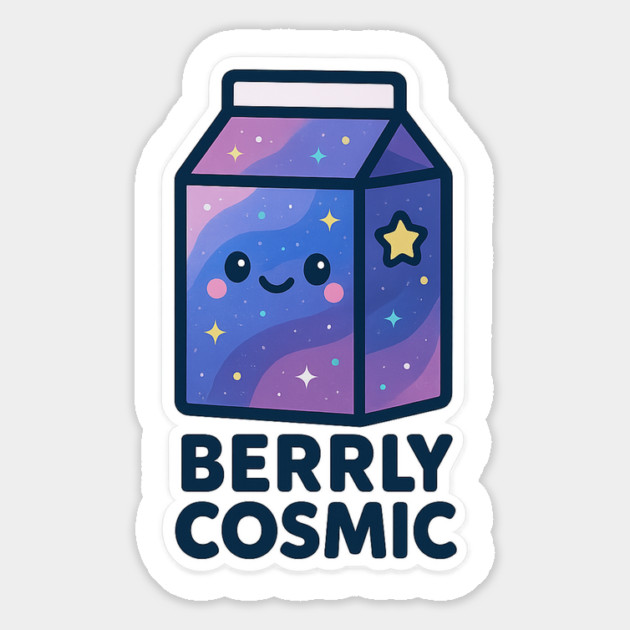 Berrly Cosmic – Cosmo Bites Kawaii Galaxy Milk Carton Design Magnet by Anne Lee