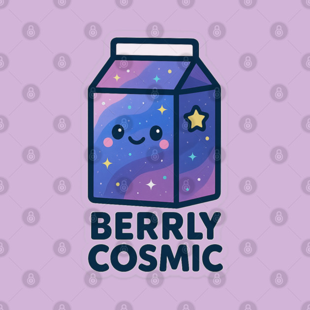 Berrly Cosmic – Cosmo Bites Kawaii Galaxy Milk Carton Design by Anne Lee