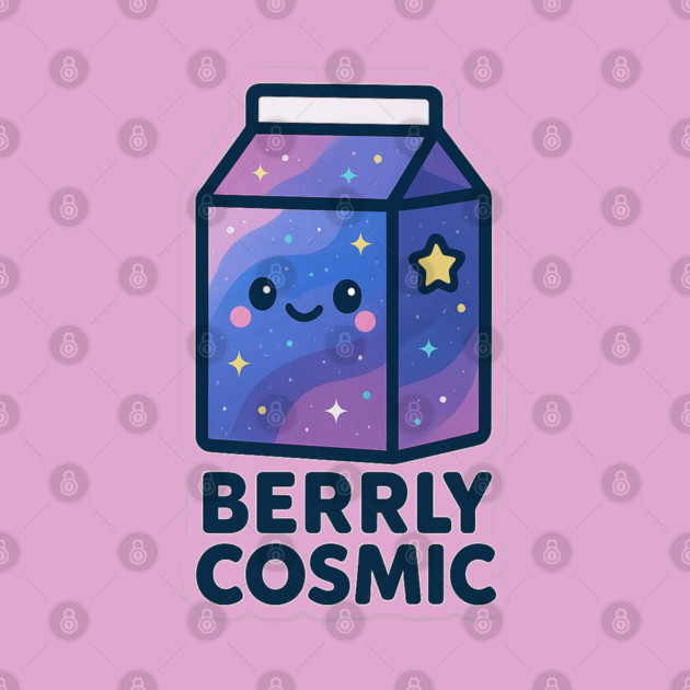 Berrly Cosmic – Cosmo Bites Kawaii Galaxy Milk Carton Design by Anne Lee