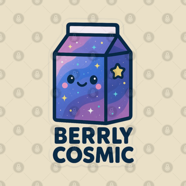 Berrly Cosmic – Cosmo Bites Kawaii Galaxy Milk Carton Design by Anne Lee