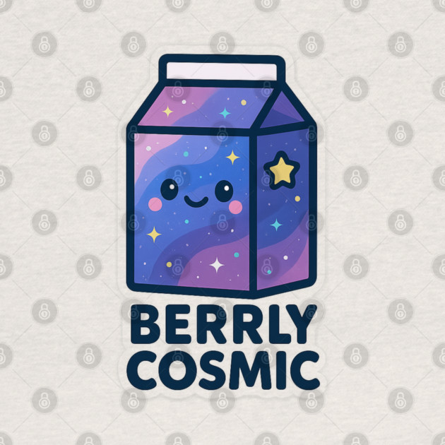 Berrly Cosmic – Cosmo Bites Kawaii Galaxy Milk Carton Design by Anne Lee