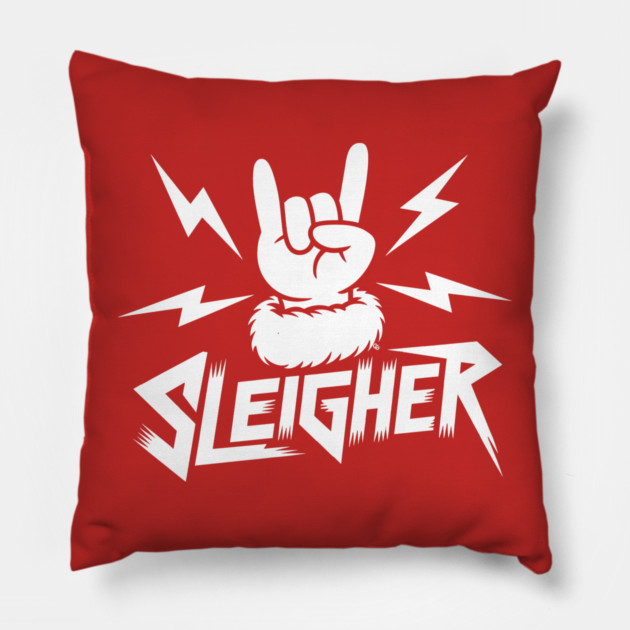 Sleigher – Metal Christmas Rock Hand Pillow by Cosmo Gazoo