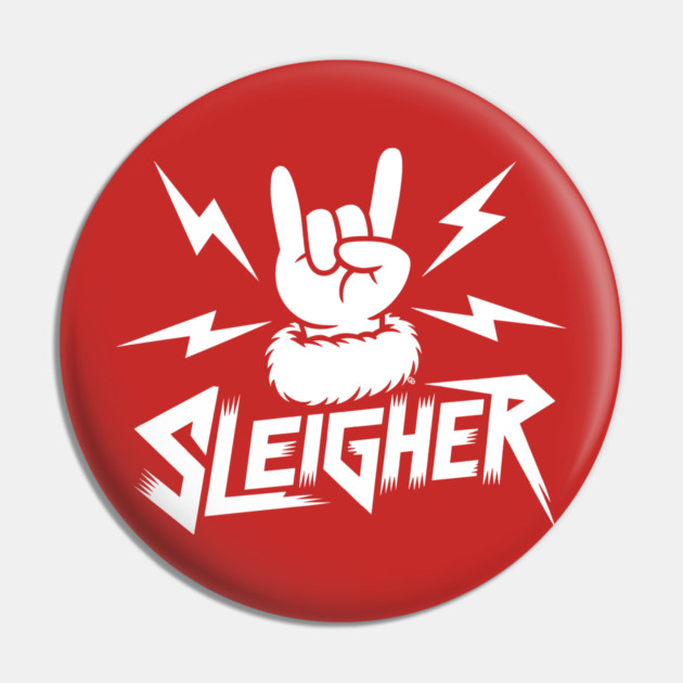 Sleigher – Metal Christmas Rock Hand Pin by Cosmo Gazoo