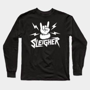 Sleigher – Metal Christmas Rock Hand Long Sleeve T-Shirt