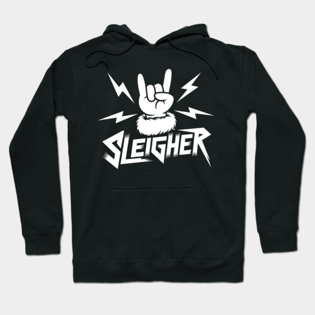Sleigher – Metal Christmas Rock Hand Hoodie by Cosmo Gazoo