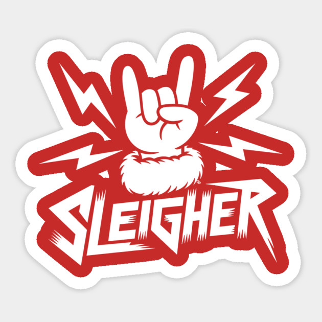 Sleigher – Metal Christmas Rock Hand Magnet by Cosmo Gazoo