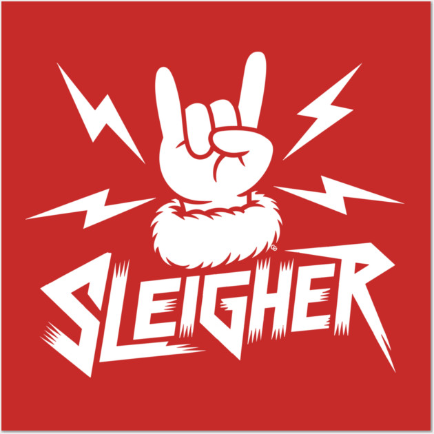 Sleigher – Metal Christmas Rock Hand Wall Art by Cosmo Gazoo