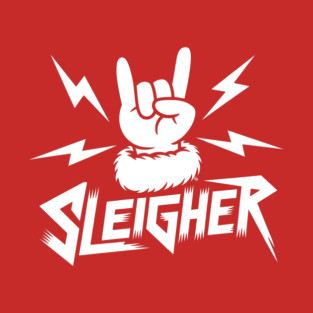 Sleigher – Metal Christmas Rock Hand T-Shirt
