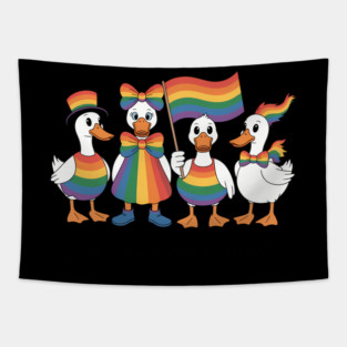 Just a Proud Goose, Pride Month, Pride Ally, LGBTQ Support, Social Justice, Comfort Colors Tapestry