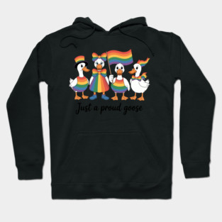 Just a Proud Goose, Pride Month, Pride Ally, LGBTQ Support, Social Justice, Comfort Colors Hoodie
