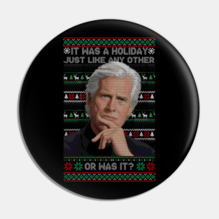 Keith Morrison Xmas Christmas True Crime Ugly Christmas Sweater Pin