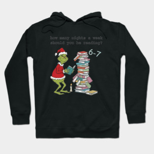 How Many Nights A Week Should You Be Reading 6-7 Pigeon Elephant Piggie Children's Books Grinchmas Hoodie
