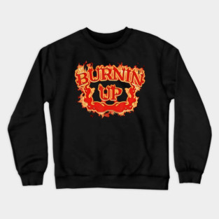 Burning Up Retro Flames Funny Vintage Holiday Style Design Crewneck Sweatshirt