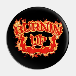 Burning Up Retro Flames Funny Vintage Holiday Style Design Pin