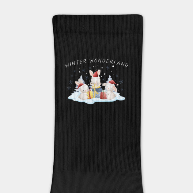 Winter Wonderland Bunnies with Christmas Gifts by Creatifly Graphic Tees