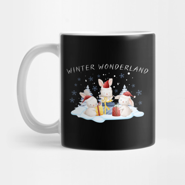 Winter Wonderland Bunnies with Christmas Gifts by Creatifly Graphic Tees
