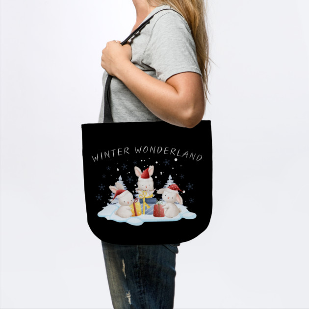 Winter Wonderland Bunnies with Christmas Gifts by Creatifly Graphic Tees
