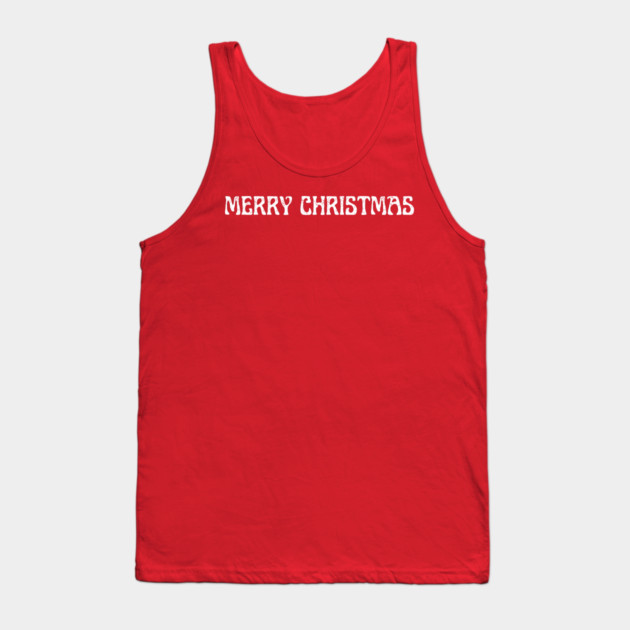 Merry Christmas Vintage Whimsical Lettering Tank Top by Creatifly Graphic Tees