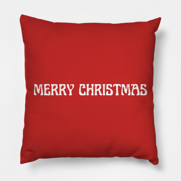 Merry Christmas Vintage Whimsical Lettering Pillow by Creatifly Graphic Tees