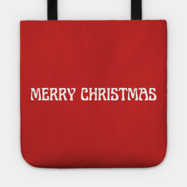 Merry Christmas Vintage Whimsical Lettering Tote by Creatifly Graphic Tees