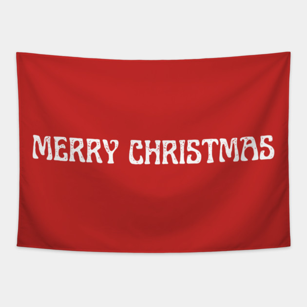 Merry Christmas Vintage Whimsical Lettering Tapestry by Creatifly Graphic Tees