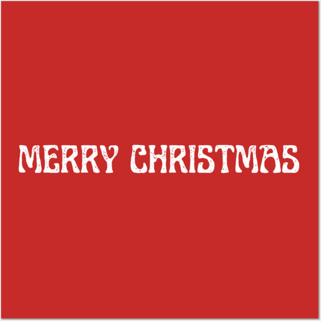 Merry Christmas Vintage Whimsical Lettering Wall Art by Creatifly Graphic Tees