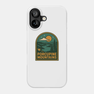 Porcupine Mountains – Vintage Upper Peninsula Wilderness Badge Phone Case