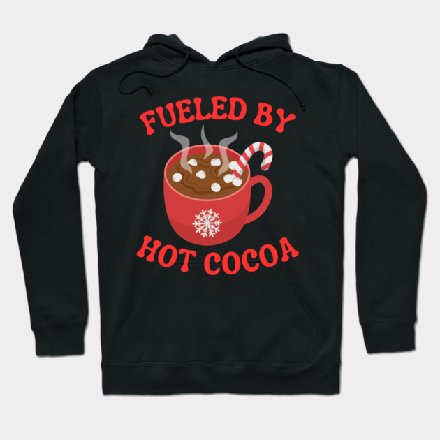 Fueled By Hot Cocoa Cozy Winter Mug Hoodie by Creatifly Graphic Tees