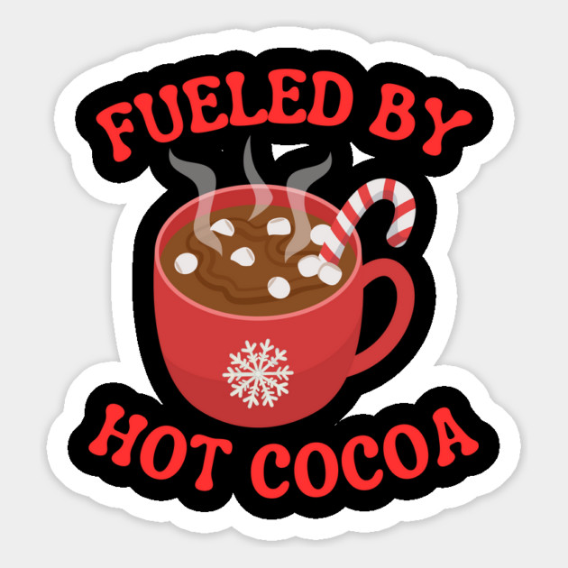 Fueled By Hot Cocoa Cozy Winter Mug Magnet by Creatifly Graphic Tees