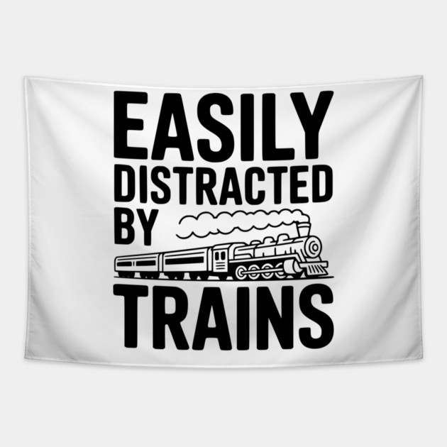 Easily Distracted by Trains Tapestry by Frank Ring