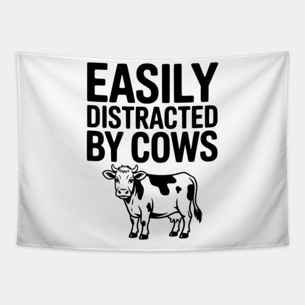 Easily Distracted by Cows Tapestry by Frank Ring