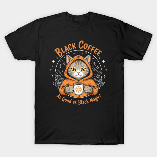 Black Coffee, Black Magic T-Shirt by enrynz