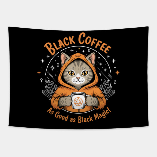 Black Coffee, Black Magic Tapestry by enrynz