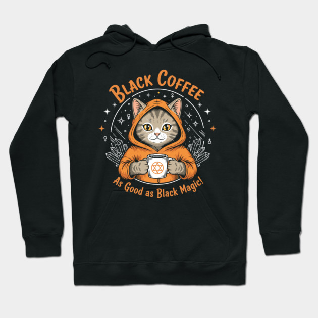 Black Coffee, Black Magic Hoodie by enrynz