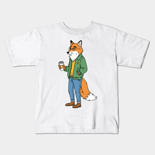 Sleepy Hipster Fox Kids T-Shirt by enrynz