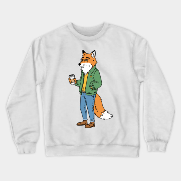 Sleepy Hipster Fox Crewneck Sweatshirt by enrynz