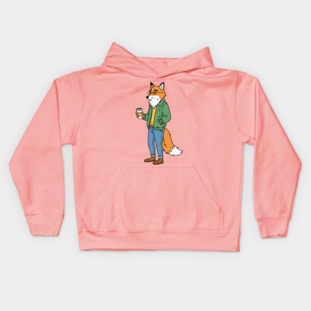 Sleepy Hipster Fox Kids Hoodie by enrynz